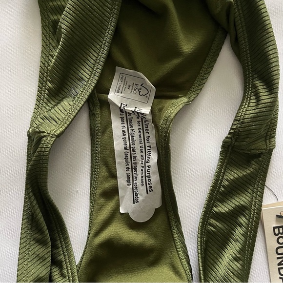 No Boundaries PQD Cheeky High Leg Ribbed Naples Green Swim Bottoms L 12-14 NWT - Picture 8 of 13